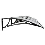 vidaXL Auvent de porte Noir et transparent 350x80 cm Polycarbonate