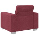 Ensemble de canapé 3 pièces avec coussins en tissu rouge vin