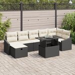 vidaXL Ensemble de canapés jardin 8 pièces avec coussins Rattan poly noir