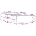vidaXL Cadre de lit avec tiroirs sans matelas sonoma gris 90x190 cm