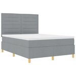 vidaXL Lit à ressorts avec matelas gris clair 140x190 cm tissu