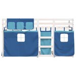 vidaXL Lit superposé avec rideaux bleu 90x190 cm bois pin massif