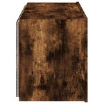 vidaXL Meuble TV mural avec lumières LED chêne fumé 80x35x41 cm