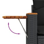 vidaXL Salon de jardin 6 Pièces avec coussins noir résine tressée