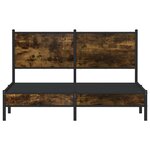 vidaXL Cadre de lit en métal sans matelas chêne fumé 150x200 cm