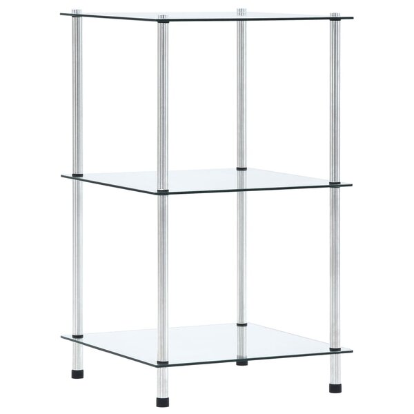 vidaXL Étagère 3 niveaux Transparent 40x40x67 cm Verre trempé