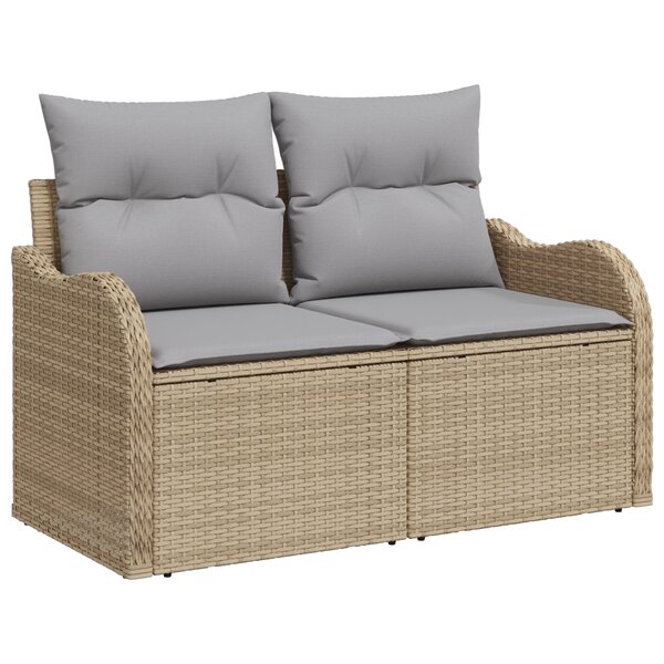 Ensemble de Canapé de Jardin 11 Pièces vidaXL avec Coussins Noir Poly Rattan