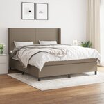 vidaXL Sommier à lattes de lit avec matelas Taupe 160x200 cm Tissu