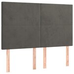 vidaXL Tête de lit à LED Gris foncé 144x5x118/128 cm Velours