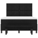 vidaXL Lit à ressorts avec matelas et banc noir 140x190 cm tissu