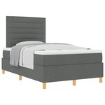 vidaXL Lit avec sommier à ressorts et matelas gris foncé 120x200 cm Tissu
