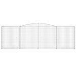 vidaXL Paniers à gabions arqués 8 Pièces 400x30x120/140 cm Fer galvanisé