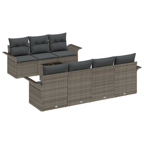 vidaXL Ensemble de Canapés de Jardin 4 pièces Gris Rattan Grand