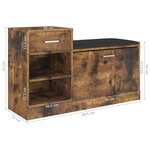 vidaXL Banc à chaussures Chêne fumé 94 5x31x57 cm Bois d'ingénierie