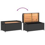 vidaXL Banc de rangement noir résine tressée et bois d'acacia