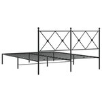 vidaXL Cadre de lit métal sans matelas et tête de lit noir 160x200 cm