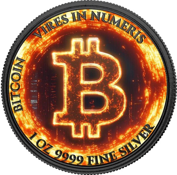 Pièce de monnaie en Argent 2 Dollars g 31.1 (1 oz) Millésime 2024 BURNING BITCOIN