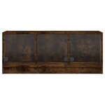 vidaXL Meuble TV avec portes en verre chêne fumé 102x37x42 cm