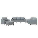 vidaXL Ensemble de canapés 4 Pièces coussins gris clair tissu