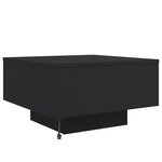 vidaXL Table basse avec lumières LED noir 55x55x31 cm