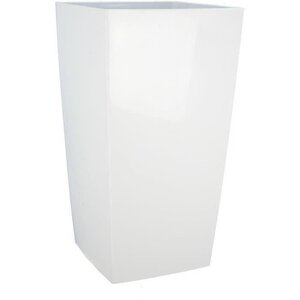 Bac à fleurs carré NUANCE - Plastique - 38x38x69 cm - Blanc