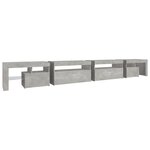 vidaXL Meuble TV avec lumières LED Gris béton 290x36 5x40 cm