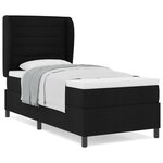 Lit à sommier tapissier vidaXL avec matelas Noir 80x200 cm en tissu