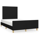 vidaXL Cadre de lit sans matelas noir 120x190 cm tissu