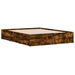 vidaXL Cadre de lit avec tiroirs sans matelas chêne fumé 140x200 cm