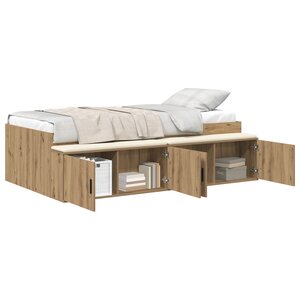 vidaXL Cadre de Lit de Rangement Chêne Artisan 90x200 cm
