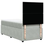 vidaXL Sommier à lattes de lit et matelas Gris clair 100x200cm Velours
