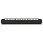 vidaXL Cadre de lit sans matelas avec lumières LED noir 100x200 cm