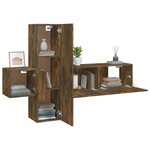 vidaXL Ensemble de meubles TV 3 Pièces Chêne fumé Bois d'ingénierie
