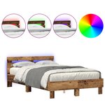 vidaXL Cadre de Lit en Bois d'Ingénierie Bois vieilli 120 x 190 cm Durable