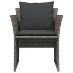 vidaXL Chaise de jardin avec tabouret gris résine tressée