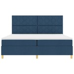 vidaXL Lit à ressorts avec matelas bleu 200x200 cm en tissu