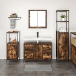 vidaXL Ensemble de meubles de salle de bain 3 pièces en bois d'ingénierie chêne fumé