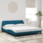 VidaXL Cadre de lit et tête de lit sans matelas bleu 180x200cm velours