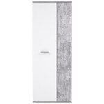 Armoire à chaussures MISCA effet béton et blanc mat - 69 cm