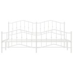 vidaXL Cadre de lit métal sans matelas et pied de lit blanc 193x203 cm