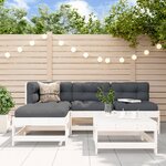 vidaXL Salon de jardin 5 Pièces blanc bois massif de pin