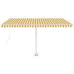 vidaXL Auvent manuel rétractable avec LED 450x300 cm Jaune et blanc