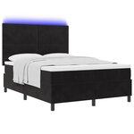 Lit coffre-box vidaXL avec matelas et LED Noir 160x200 cm Velours
