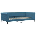 vidaXL Lit de jour avec lit gigogne et matelas bleu 100x200 cm velours