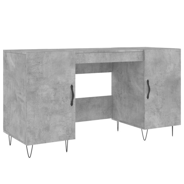vidaXL Bureau gris béton 140x50x75 cm bois d'ingénierie