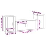 vidaXL Ensemble de meubles TV 3 Pièces Blanc brillant Bois d'ingénierie