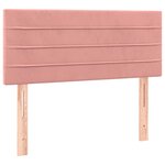 vidaXL Sommier à lattes de lit et matelas LED rose 120x190 cm velours