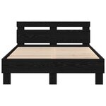 vidaXL Cadre de lit en chêne Chêne noir Bois d'ingénierie 135 x 190 cm