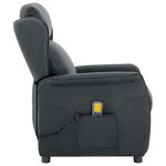 vidaXL Chaise de massage en tissu gris foncé