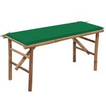 vidaXL Banc de jardin pliable avec coussin 118 cm Bambou